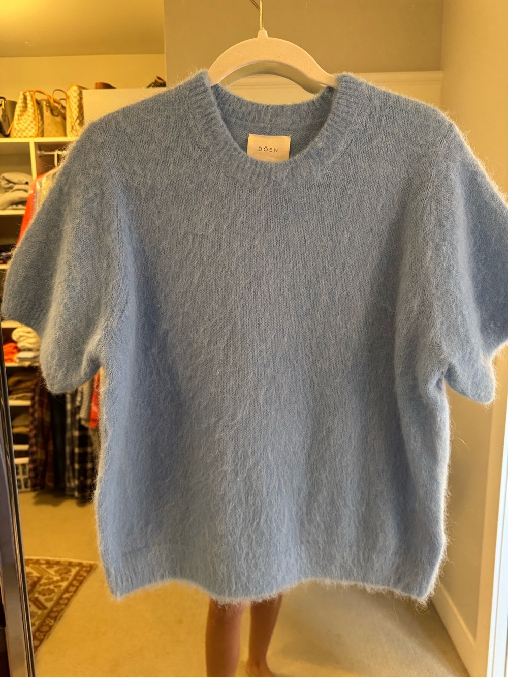 Doen Fuzzy Sky Blue Crewneck Sweater